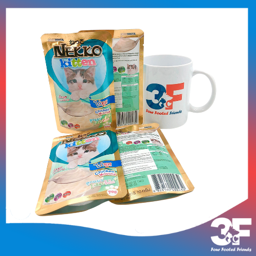 Pate Nekko Kitten Cho Mèo Con Từ Khi Cai Sữa Đến 12 Tháng Tuổi Vị Cá Ngừ Và Gà Gói 70gr