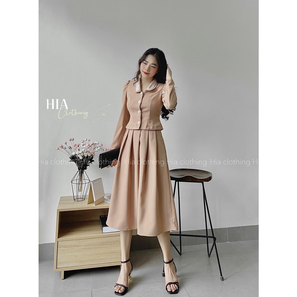 Set Áo Cổ Vest Chân Váy Dài | Thiết Kế Độc Quyền |HIA Clothing S361