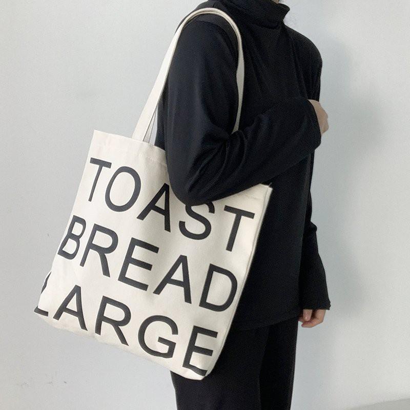 Túi tote vải đeo vai TOAST BREAD LARGE phong cách Hàn Quốc canvas bag giá rẻ đẹp đi học