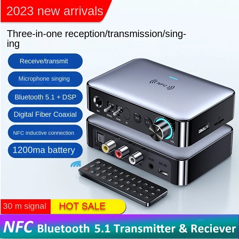 Bộ Thu Phát Âm Thanh DAC M16 Pro 3 Trong 1 Công Nghệ NFC Và Bluetooth 5.1 Hỗ Trợ Kết Nối Optical Coaxial AUX RCA USB TF. 3 IN 1 NFC Bluetooth 5.1 Receiver Transmitter Optical Coaxial AUX RCA USB TF Wireless Audio Adapter Digital to Analog Converter