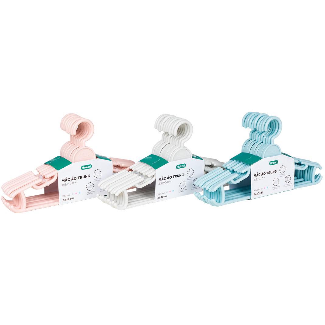 SET 10 Móc Áo Trung Hokori 2819 Đa Năng Cao Cấp - Giao màu ngẫu nhiên