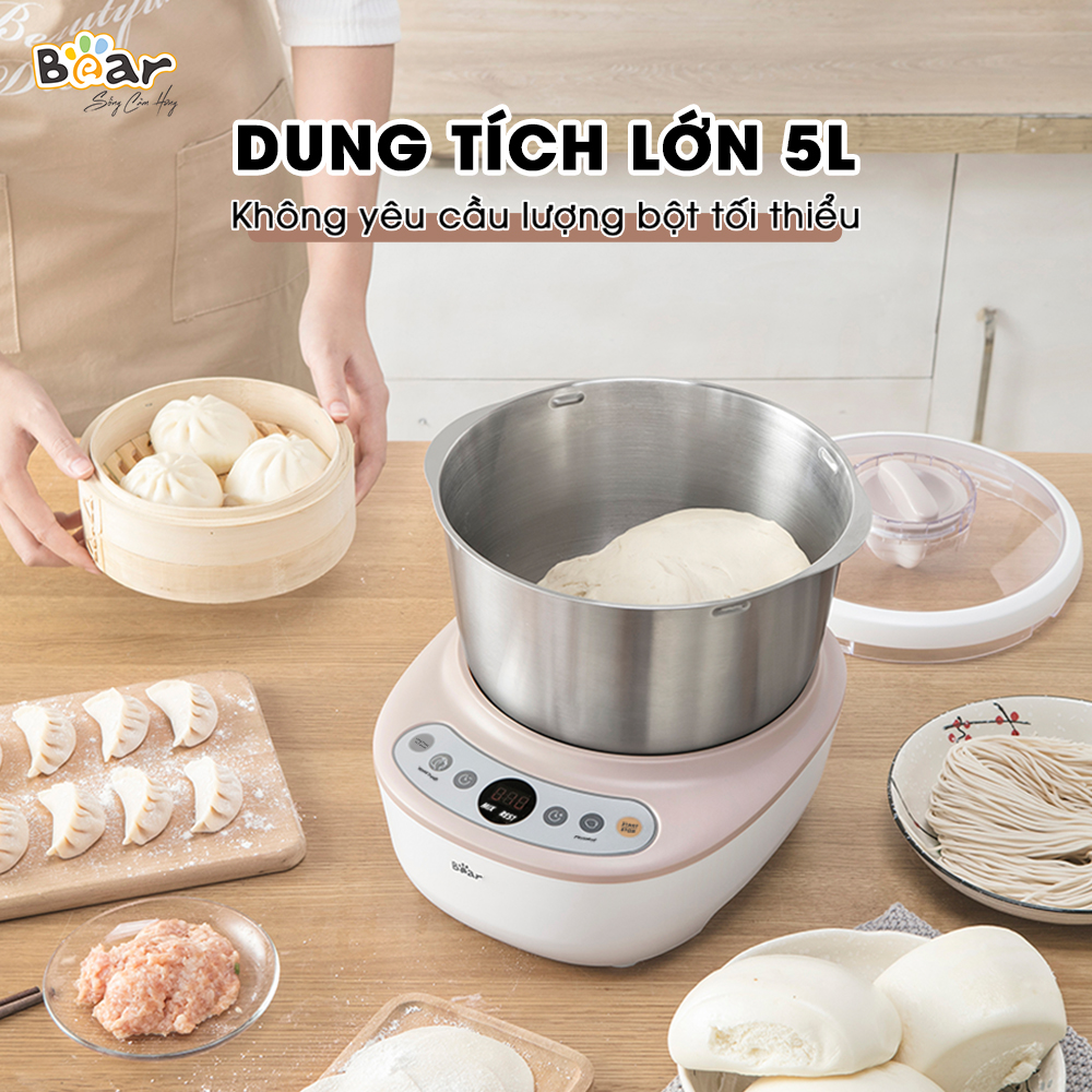 Máy nhào bột tự động 5L Bear DM-B50V1 - Trộn bột thông minh - Hàng nhập khẩu