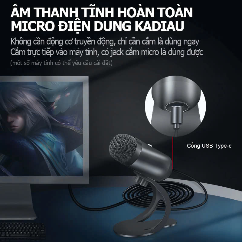 Micro USB Mini Mic Thu Âm Podcast Livestream Radio Microphone Phòng Thu Studio Karaoke SoloCast Cắm Máy Tính Bàn Laptop Chat Voice Học Online Chơi – Hàng Nhập Khẩu