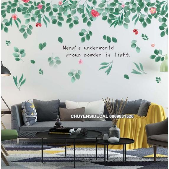 Decal trang trí tường - Dàn lá trần Nhà Phong Cách