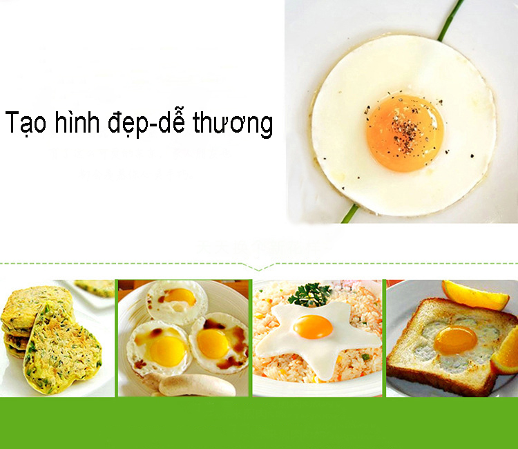 Bộ 5 Khuôn Inox Tạo Hình Trứng, Bánh Rán