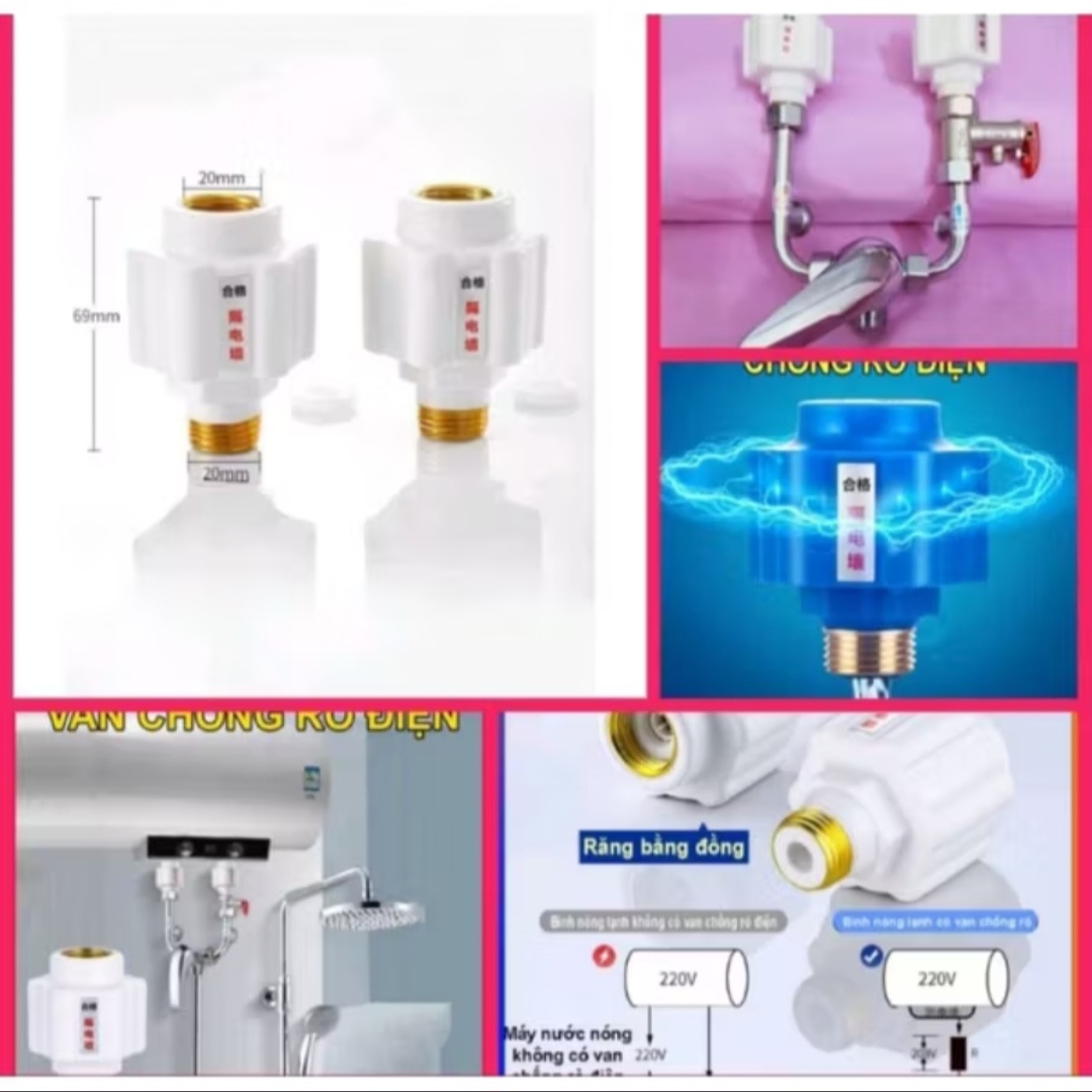 BỘ 2 VAN CHỐNG ĐIỆN GIẬT MÁY NƯỚC NÓNG LẠNH AN TOÀN CHO MỌI GIA ĐÌNH