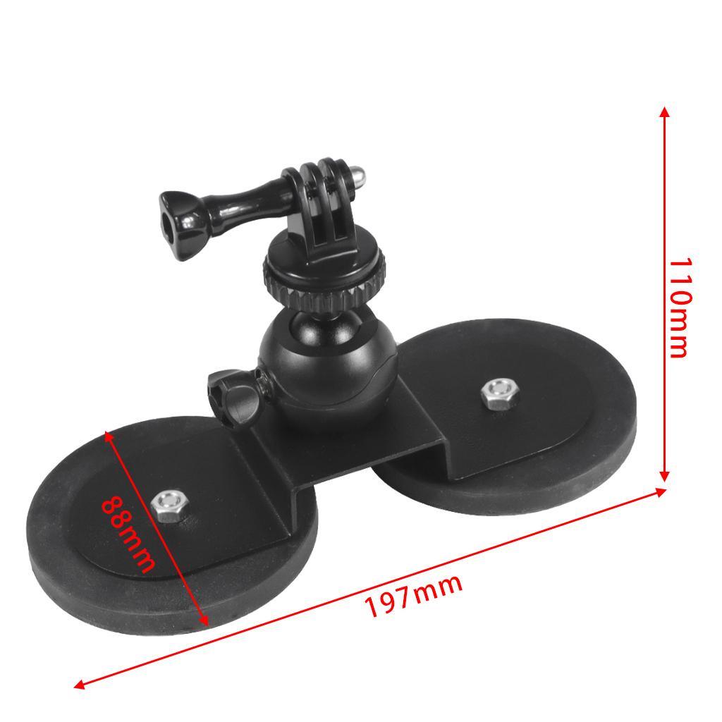 Cúp hút xe cho GoPro 10 9 Insta 360 Camera hành động Bộ chuyển đổi giá ba chân giá 360 Ball Head