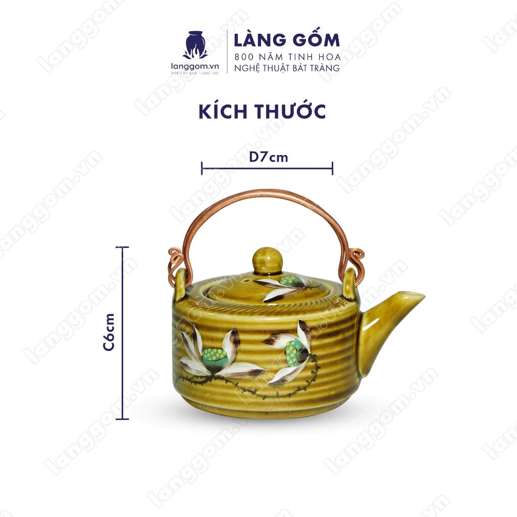 Bộ ấm chén Men hỏa biến 3 chân - Gốm sứ Bát Tràng - Làng Gốm