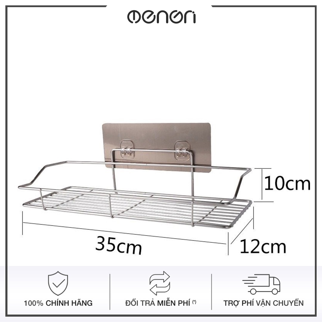 Giá Treo Đồ Inox 304 Dán Tường treo dầu gội sữa tắm đồ dùng phòng tắm tiện lợi - KT35