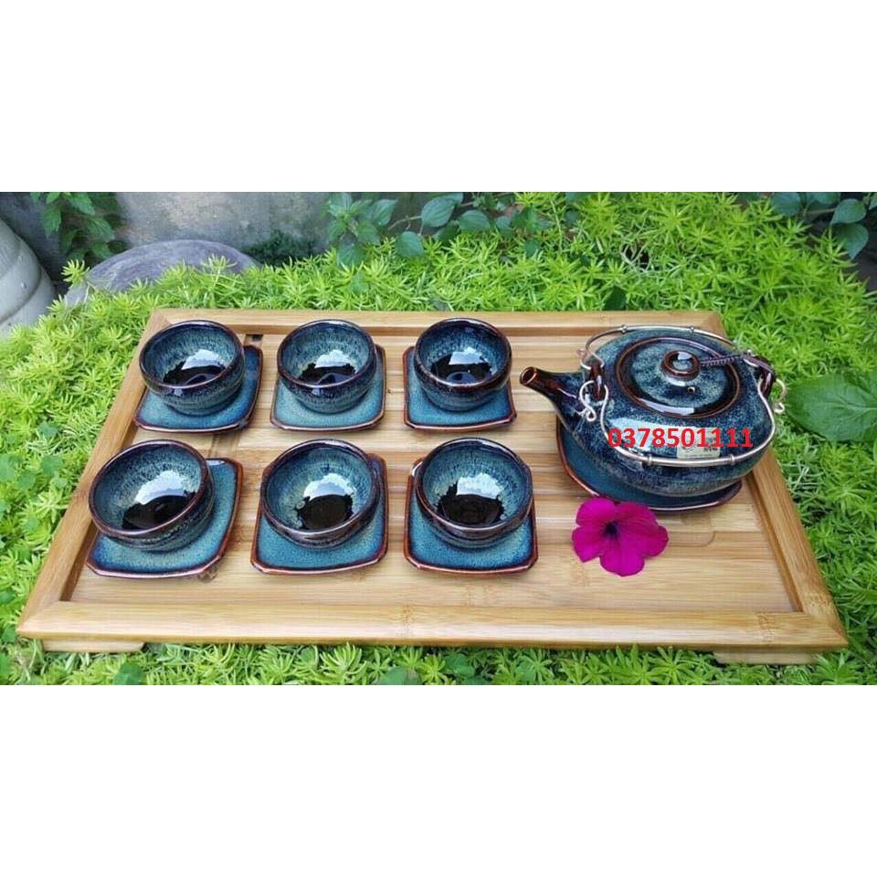 Bộ ấm chén men hỏa biến lòng chén 3D S3