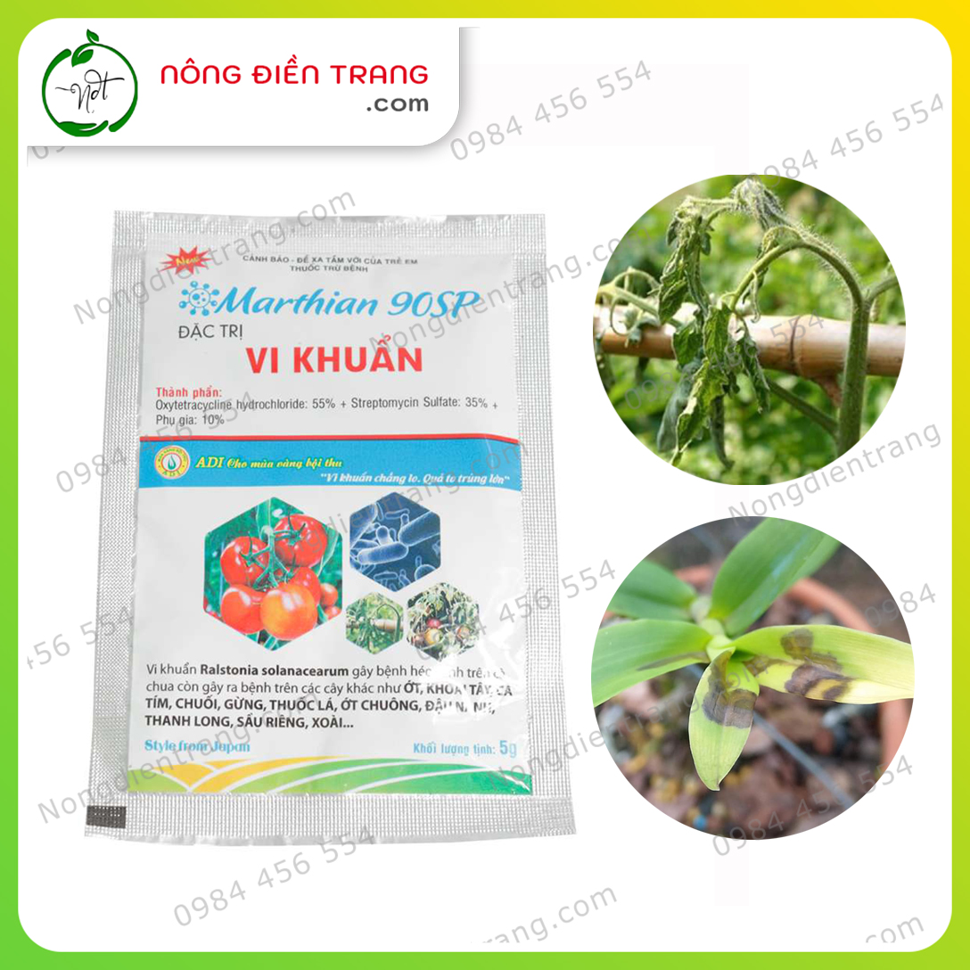 Chế Phẩm Trừ Vi Khuẩn MARTHIAN 90SP - Gói 5g - Phòng Ngừa Bệnh Héo Xanh trên Cà chua - VTNN Nông Điền Trang