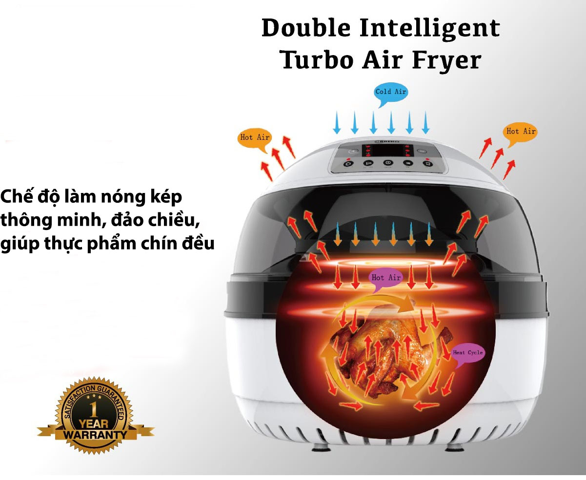 Nồi Chiên Chân Không Điện Tử Ranee RN-AF10LH kèm bộ phụ kiện 9 món - Hàng chính hãng