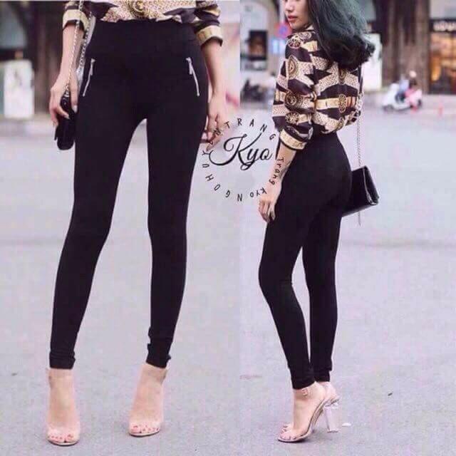 Quần legging khoá sườn