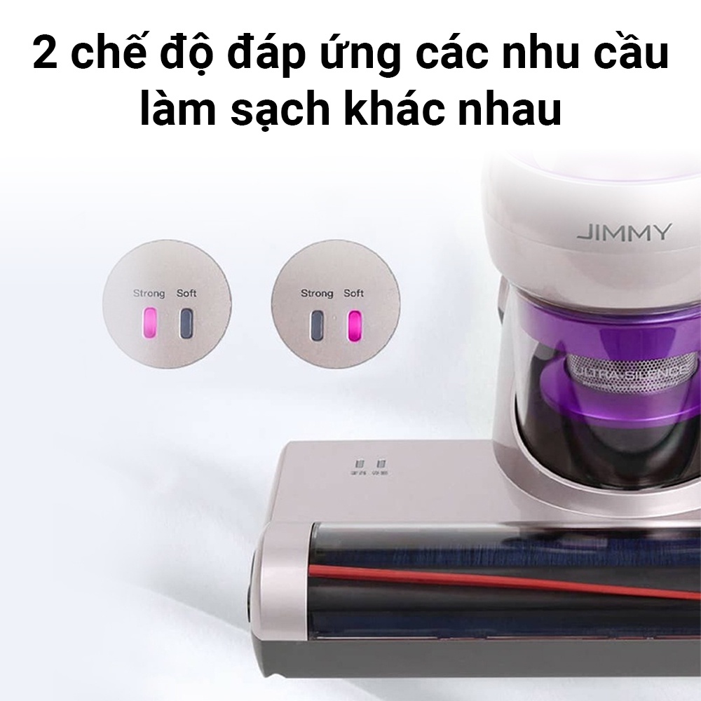 Máy Hút Bụi Giường Nệm JIMMY BX5 Diệt Khuẩn Bằng Tia UV 99,9% Công Suất 600W Lực Hút 15kPa Hút Sạch Tóc Và Lông Thú Cưng Vệ Sinh Giường Nệm Sạch Sẽ Cốc Bụi Trong Suốt Quan Sát Liền - Hàng Chính Hãng - Bảo Hành 12 Tháng