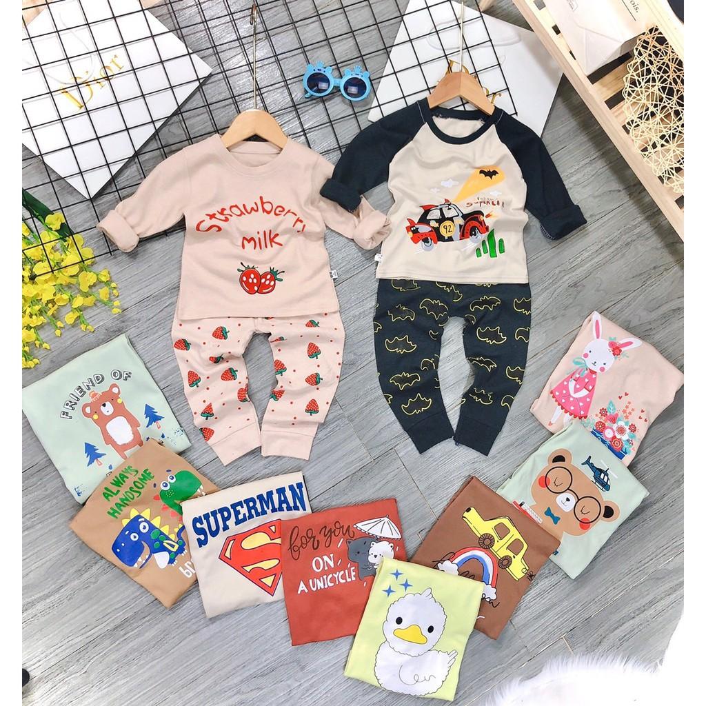 Bộ cotton dài tay trẻ em siêu dễ thương cho bé trai - bé gái