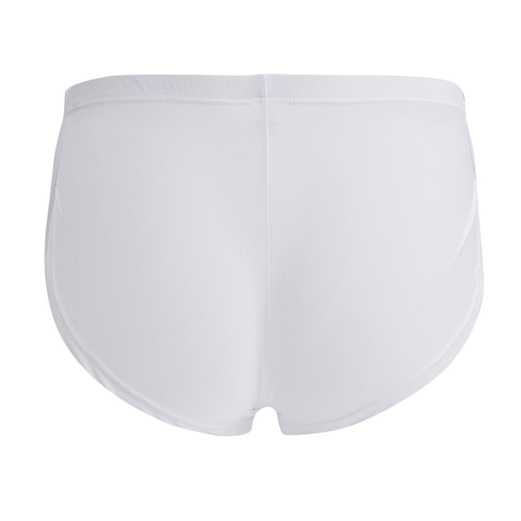 Soft Comfy Mens Side Split Solid Briefs Bulge Pouch Boxers Low Rise Sports Home Underwear Panties