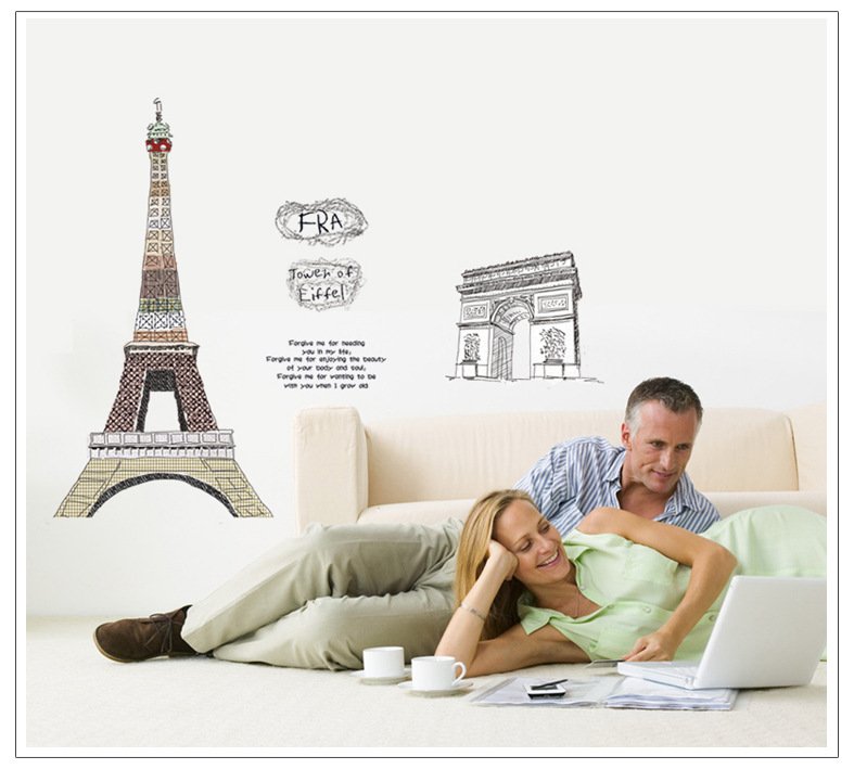 Decal dán tường Paris tráng lệ - trang trí sang trọng