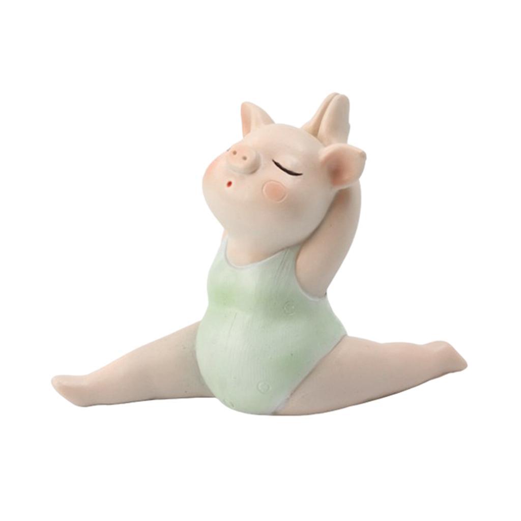 Resin Creative Cartoon Yoga  Decor  Statue for Micro Fairy Garden Decoration Ornaments