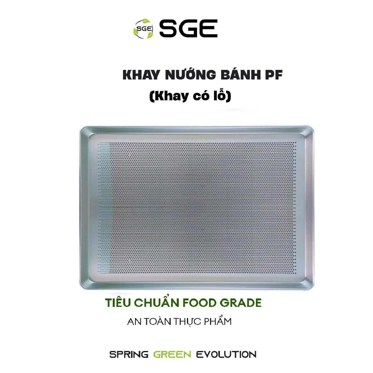 Khay Nướng Bánh Cho Tủ Ủ Bột PF. Khay Nướng Bánh (Baking Tray) Cứng Cáp, Bền Bỉ. Chế Tạo Từ Thép Không Gỉ Tiêu Chuẩn Thực Phẩm, Dẫn Nhiệt Cực Tốt. Hàng Chính Hãng Thái Lan