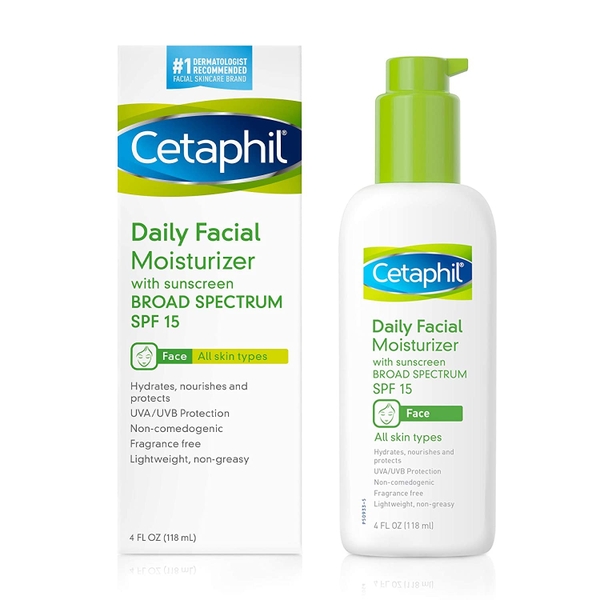 Kem dưỡng ẩm chống nắng cho da nhạy cảm SPF15 Cetaphil Daily Facial Moisturizer 118ml