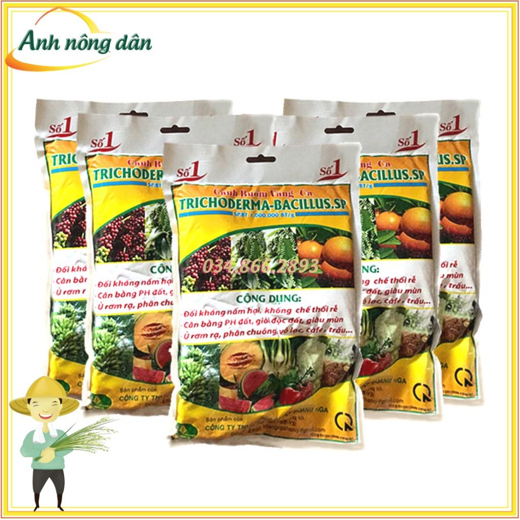 Set 5 gói Chế phẩm sinh học Trichoderma - gói 1kg - chuyên ủ phân hữu cơ, hạn chế nấm đất