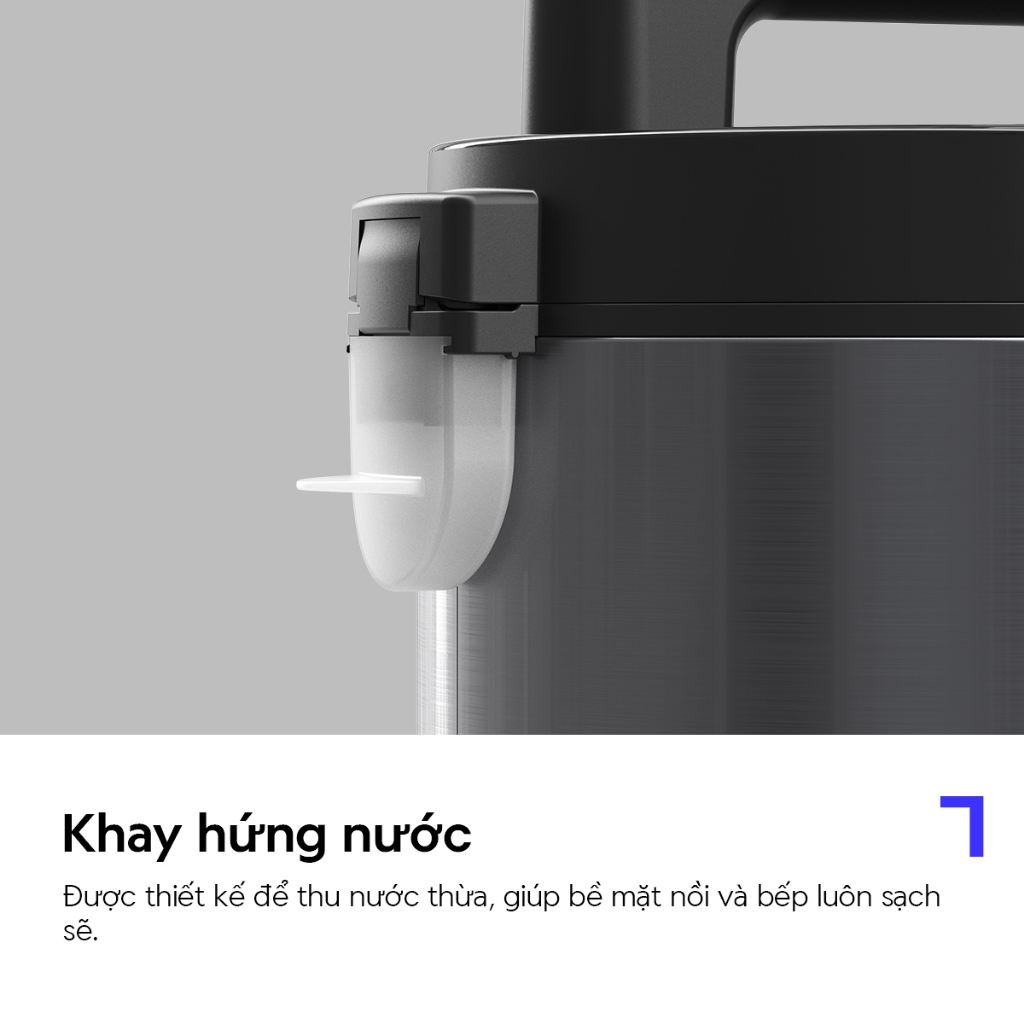 Nồi cơm điện LocknLock Essential Rice Cooker EJR452BLK Dung Tích 1.8L, 700W-220V, Màu Đen - Hàng chính hãng