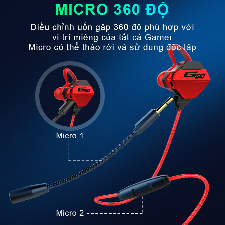 Tai nghe gaming có mic cho điện thoại SIDOTECH G-Pro10 chơi game PUBG mobile / FF / ROS / Tốc chiến âm thanh vòm nổi nâng cấp nghe rõ tiếng bước chân - Hàng Chính Hãng