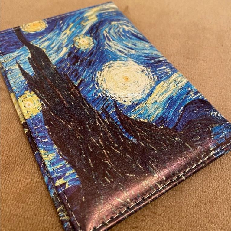 Bao da bọc hộ chiếu, ví passport cover Starry Night Van Gogh