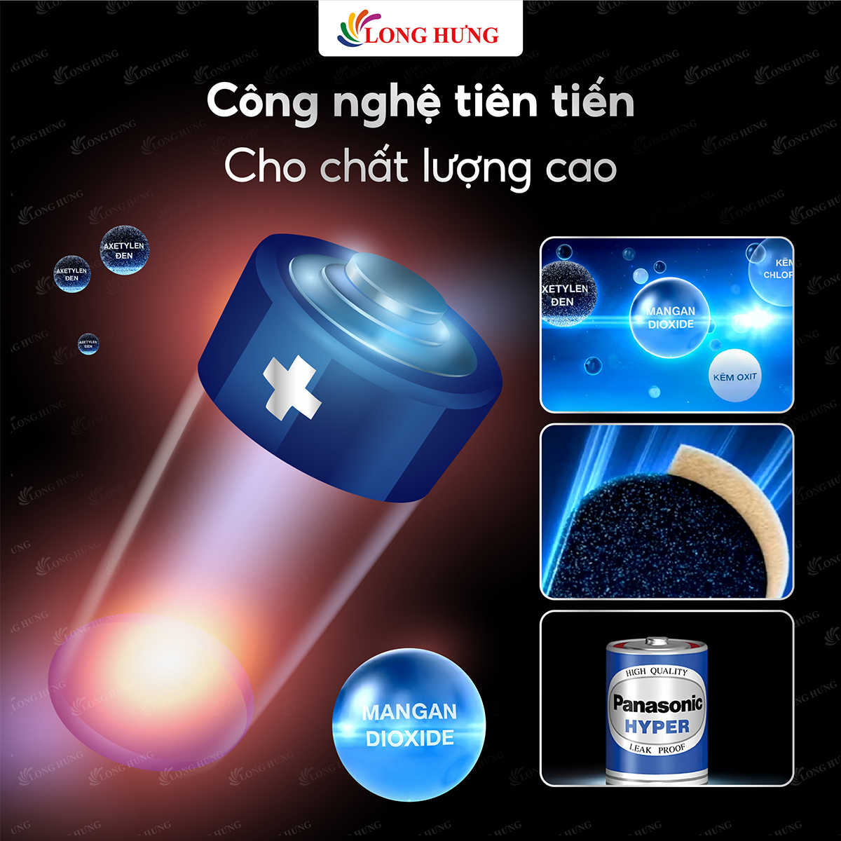 Pin than Đại D Panasonic Hyper 1.5V R20UT/2S-V (2 viên/6 viên/10 viên/24 viên) - Hàng chính hãng