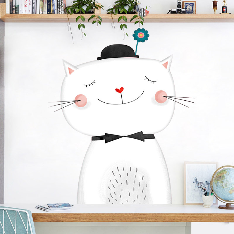 Decal dán tường mèo cute size đại lớn