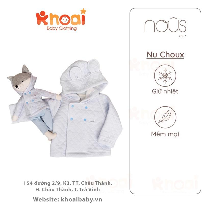 Áo khoác Jacket Nous xanh zigzag - Chất liệu Nu Choux 95% cotton thiên nhiên