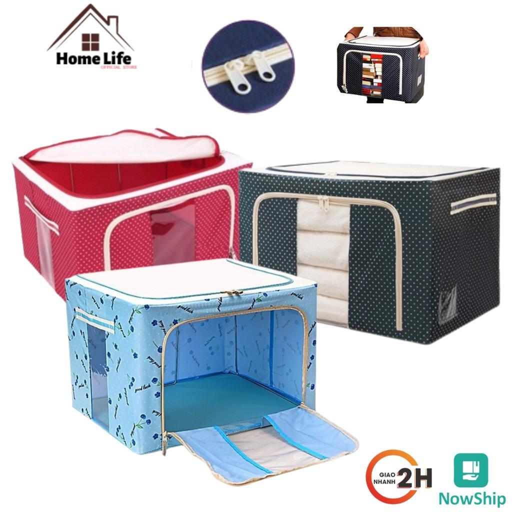 Hộp Đựng Quần Áo 66L Vải Chống Thấm Nước Khung Thép Chắc Chắn