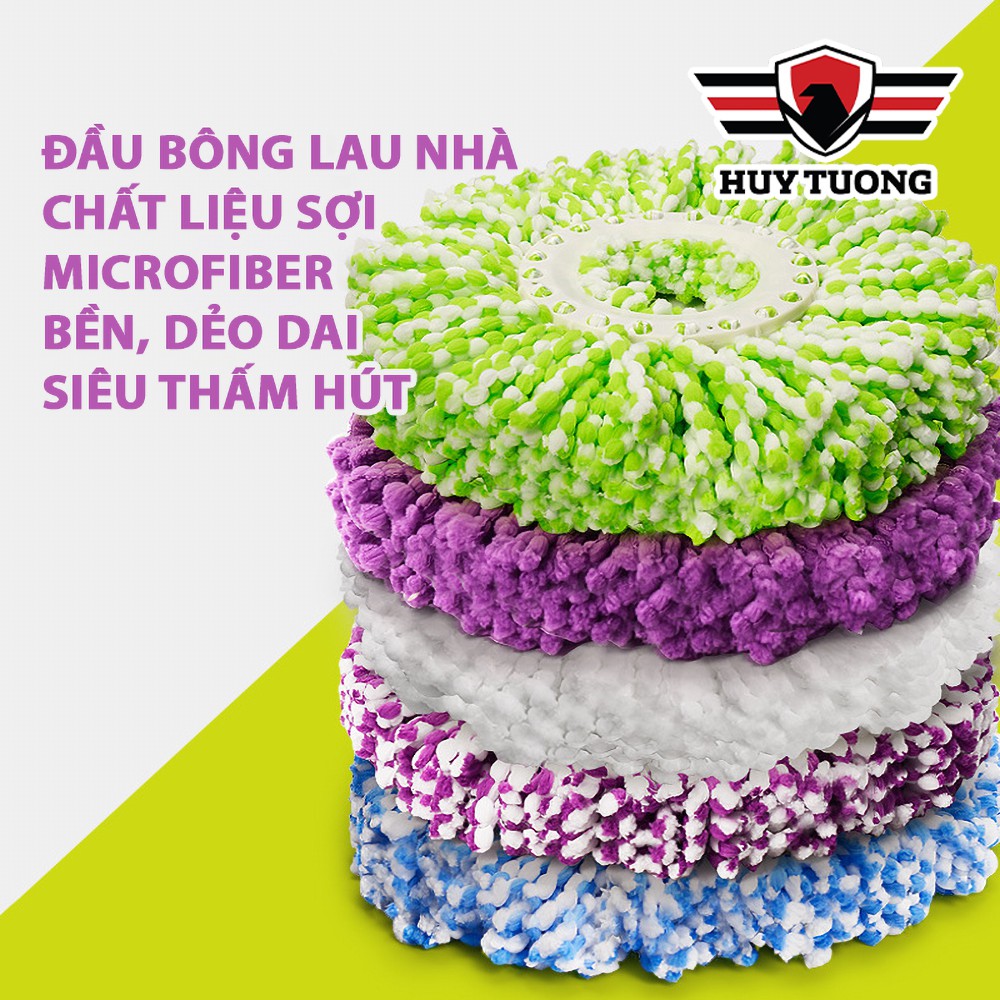 COMBO 4 đầu bông lau nhà lẻ tròn xoay 360 độ cao cấp