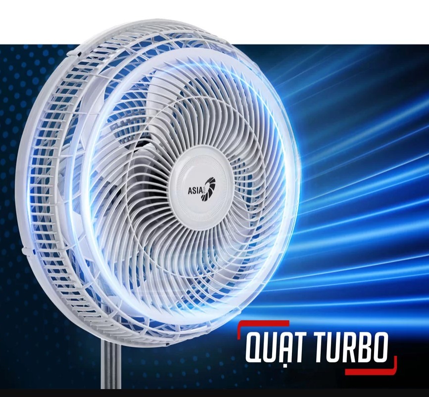 (ASIA) Quạt đứng Asia TURBO 6 cánh 80w - bán công nghiệp - Màu xám - Hàng chính hãng