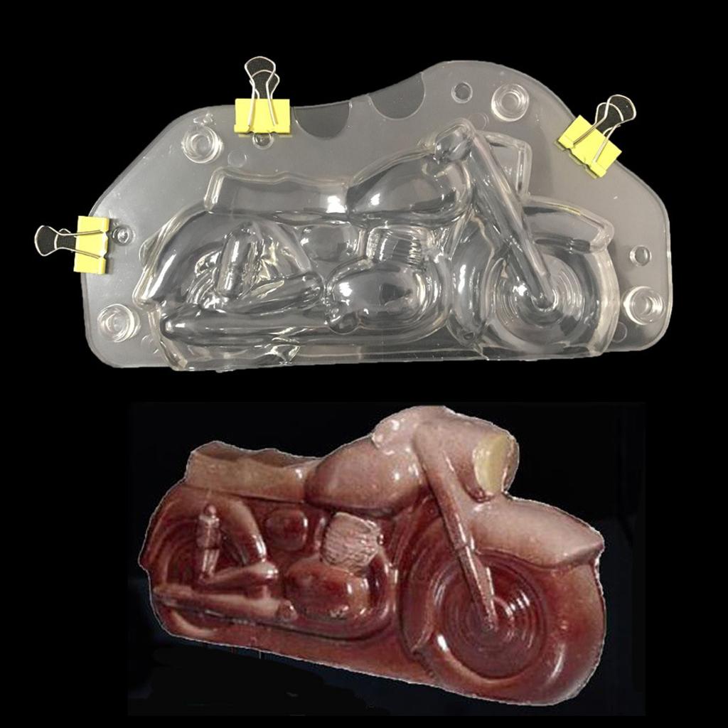 DIY 3D Motorcycle Cake Mold Soap Ice Mould For Candy Chocolate Bake Tool
