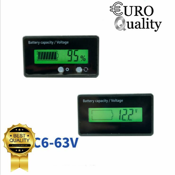 Màn hình đo điện áp bình ắc quy trên ô tô, màn minh LCD, dễ dàng lắp đặt