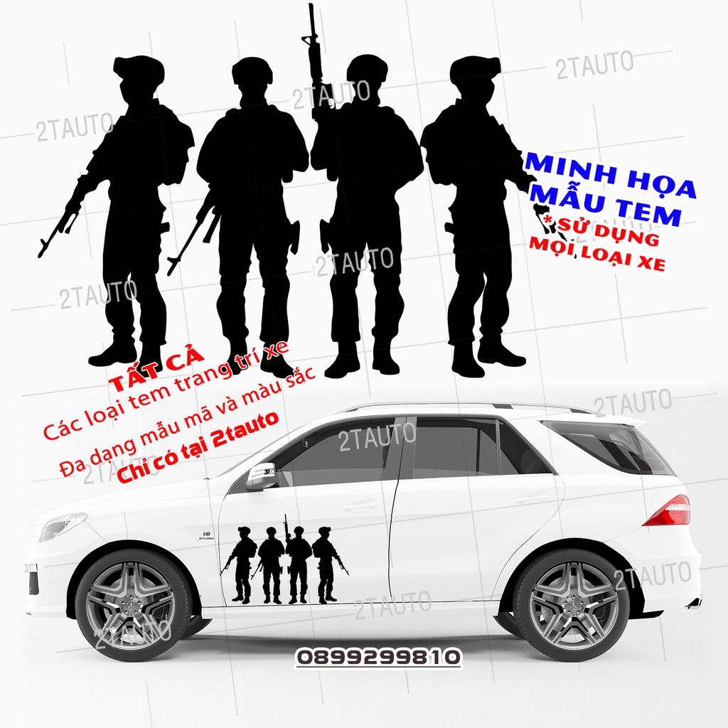 Tem decal sticker LÍNH BIỆT KÍCH dán xe nhiều kích thước, chống thấm nước, logo LÍNH MỸ dán trang trí ô tô xe hơi -MẪU 1