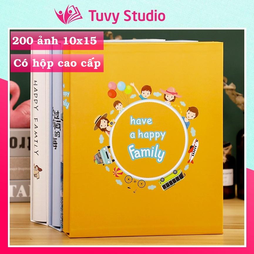 Album ảnh 10x15 đựng 200 tấm có hộp bìa chống thấm nước giữ ảnh cho con, gia đình, tình yêu, ảnh cưới