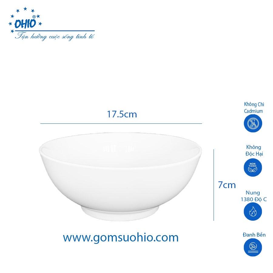 Tô Khum 17.5cm Sứ Trắng OHIO