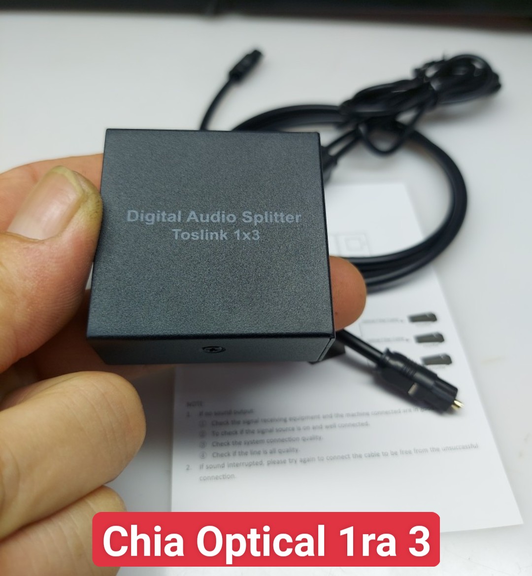 Hộp Chia Cáp Quang Audio 1 ra 3 có nguồn khuyêch đại  Audio Splitter Optical - Hàng Chính Hãng