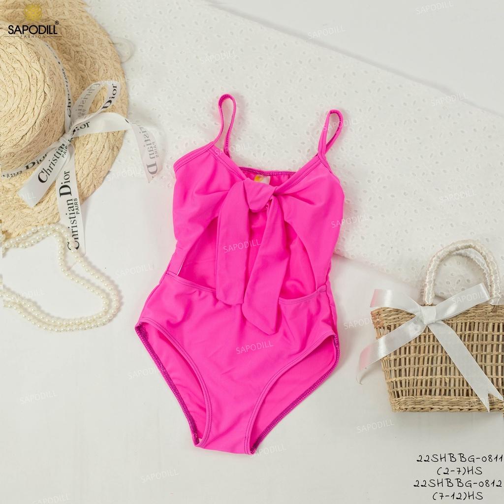 Bộ đồ bơi cho bé gái hai dây kiểu liền thân size 10-35kg vải nhập chống nắng cho bé