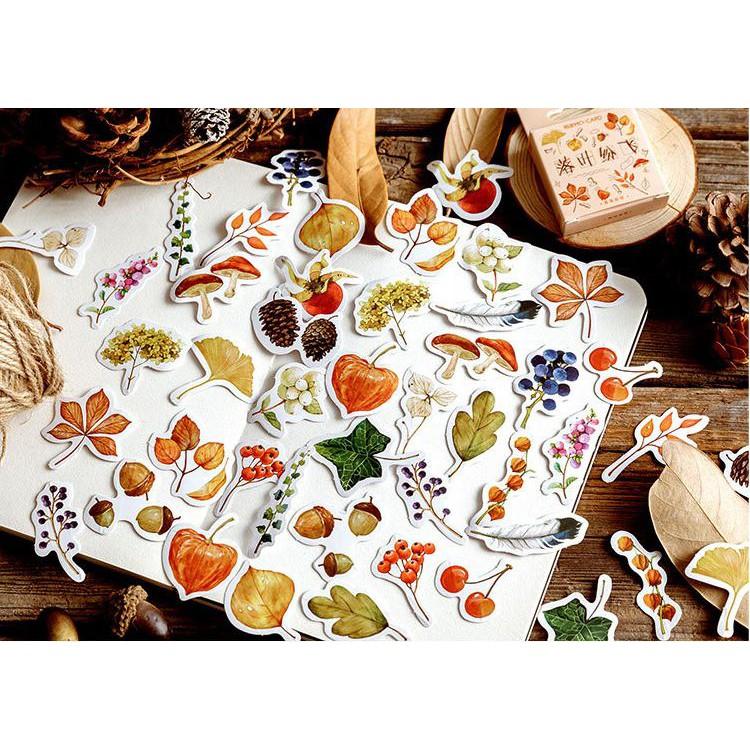Bộ 46 Sticker Mùa Thu Vàng dán trang trí E46