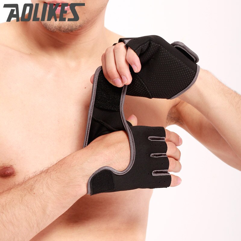 Găng tay tập gym AOLIKES A-1678 chống trơn trượt Sport Breathable Gloves