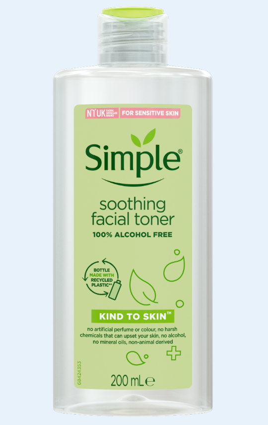 Nước hoa hồng Simple Toner làm dịu và cân bằng độ ẩm cho da - lành tính không chứa cồn 200ml