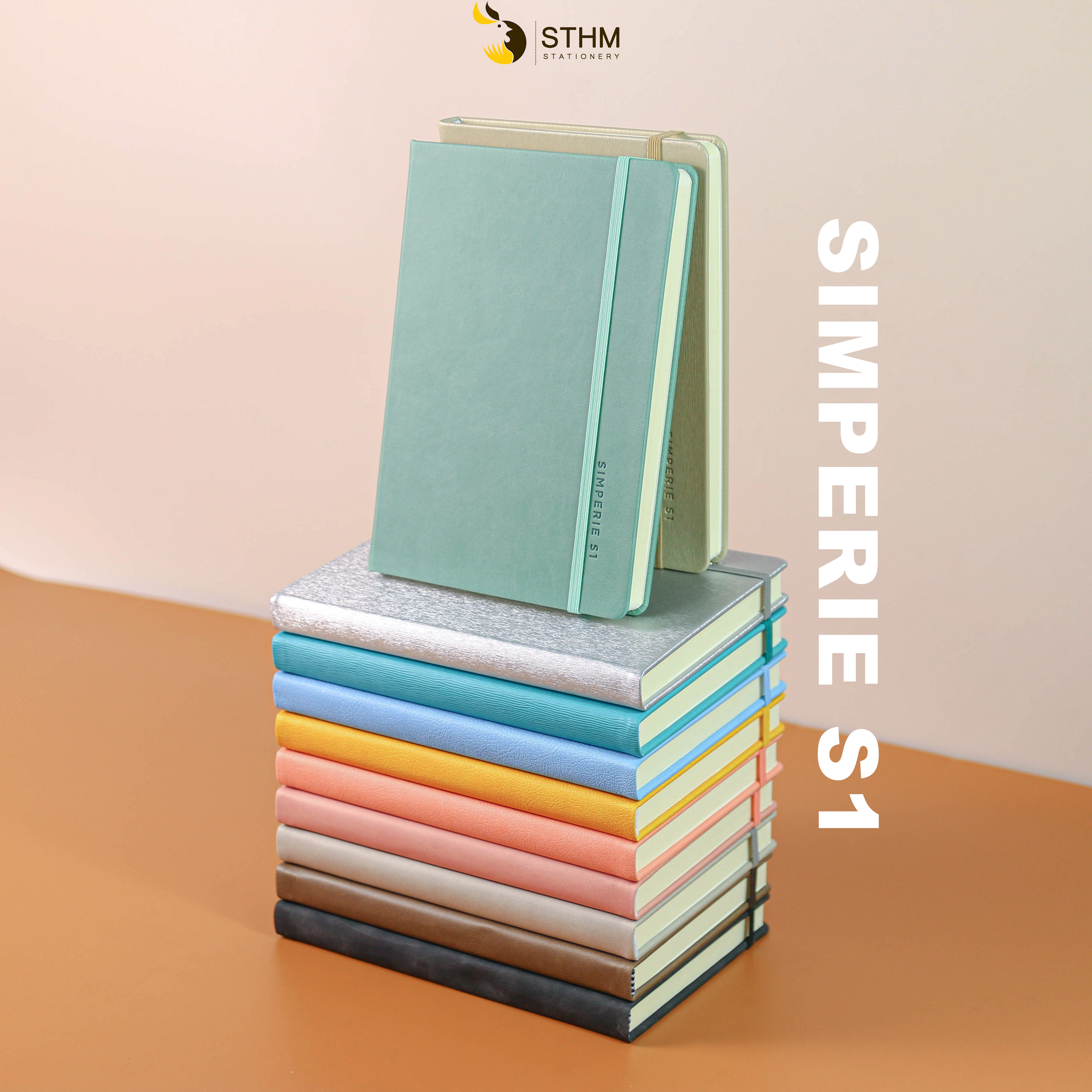 SIMPERIE S1 - Sổ tay bìa cứng da PU - 200 trang có đánh số -  Line và Dot - kem 100gsm - [STHM stationery]  - S1 - Neptune - Dot