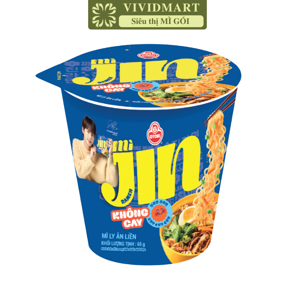 OTTOGI - Mì ly Jin hương vị Không cay, Mì Không cay Jin ly, Mì ly Jin Không cay, Mì ly Ottogi ăn liền (65g/ly)