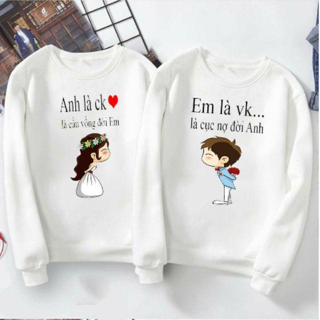 Áo đôi thu đông hình cưới đánh yêu
