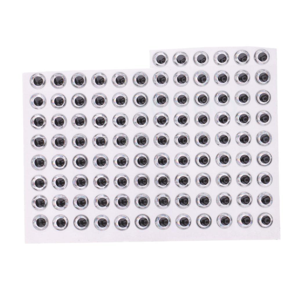 100pcs Fishing Lure Eyes Holographic Self Adhesive Eyes 3D Fish Eye DIY