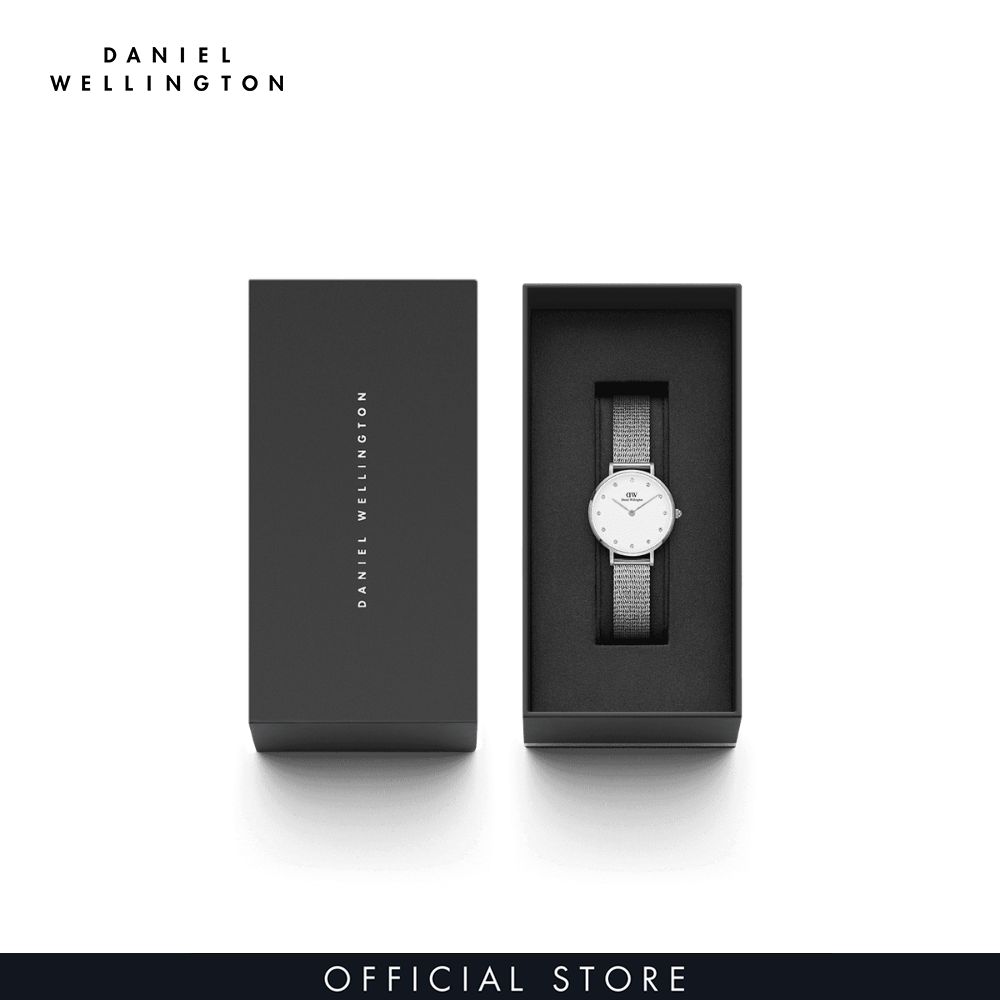 Đồng hồ Nữ Daniel Wellington Lưới - Petite 28 Pressed Sterling Lumine S White 28mm DW00100602