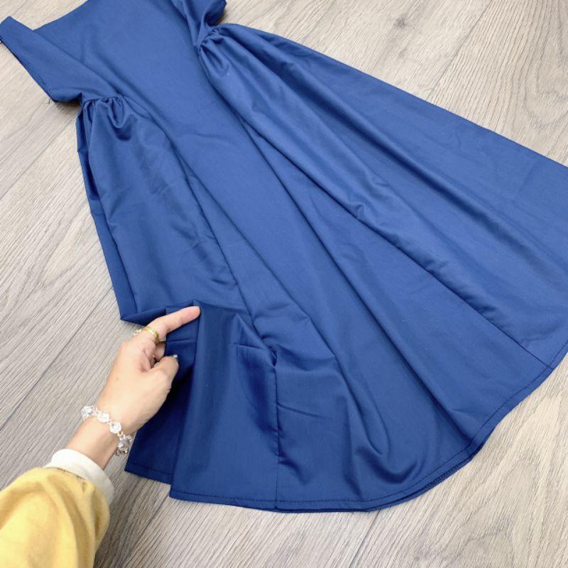 Váy đầm maxi 2 dây xanh hàng thiết kế chất cực đẹp